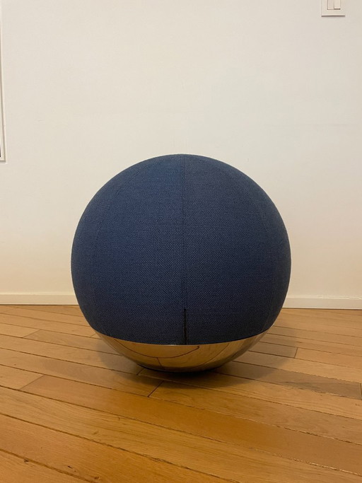Materia, Boullée balón de asiento, azul con base metálica