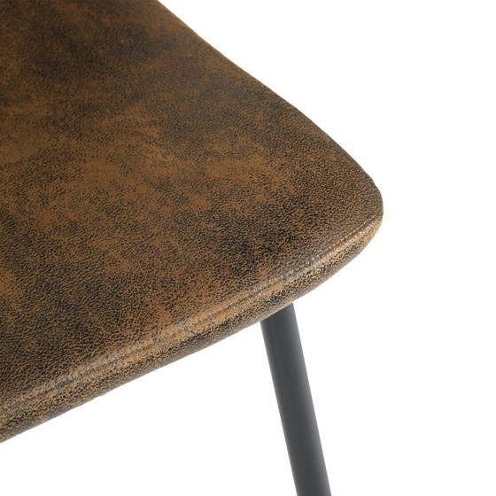 Image 1 of 4x Urban Meuble Manger Chaises Vintage Marron Suède Pied Noir