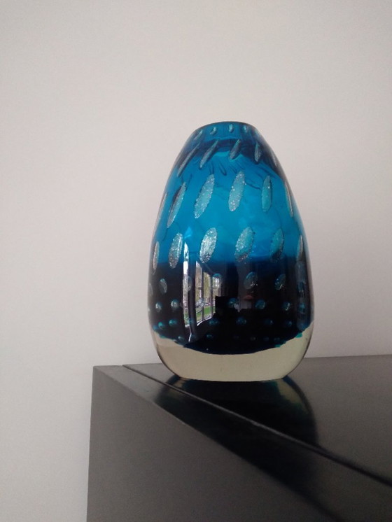 Image 1 of Glasvase mit Aventurin-Effekt in Blasen