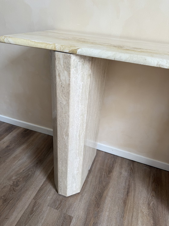Image 1 of Travertine side table 