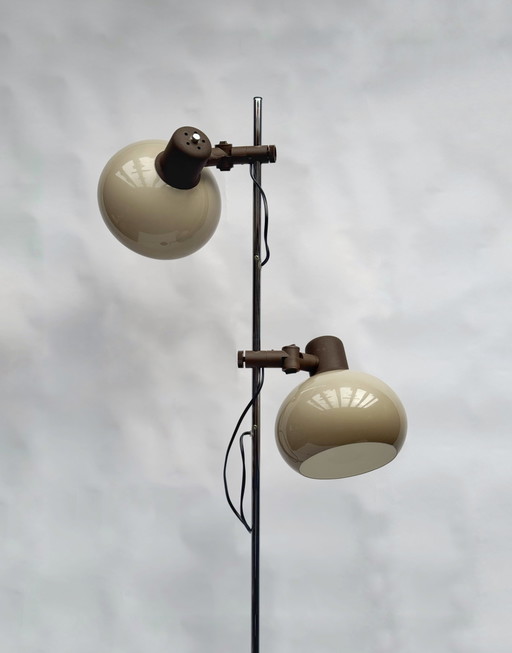 Lampada da terra vintage olandese a forma di fungo Herda | Anni '70, era spaziale – vloerlampen, Chrome