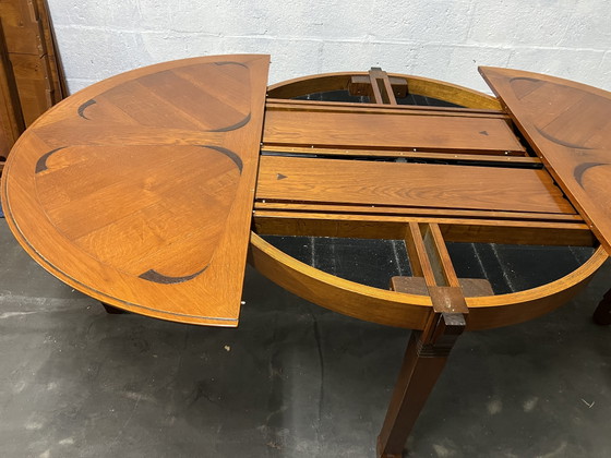Image 1 of Schuitema Art Nouveau dining table with wicker tops