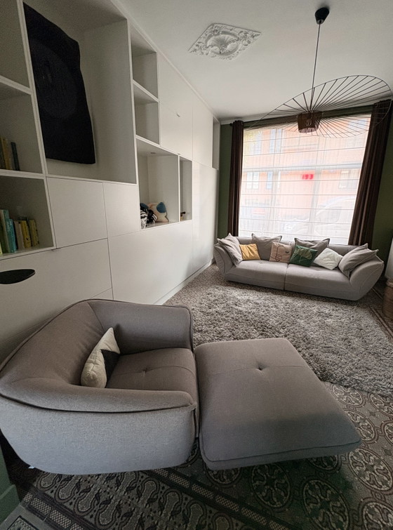Designbank, fauteuil en voetenbank – Banken, Textile (photo 5 of 8)