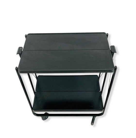 Image 1 of Louis Lepoix FRZ black foldable food trolley, Germany, 60s