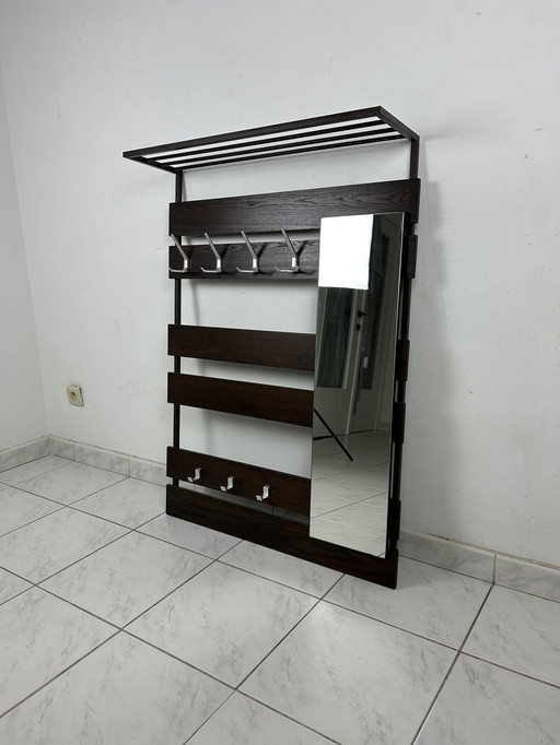 Perchero de pared vintage con espejo y perchero