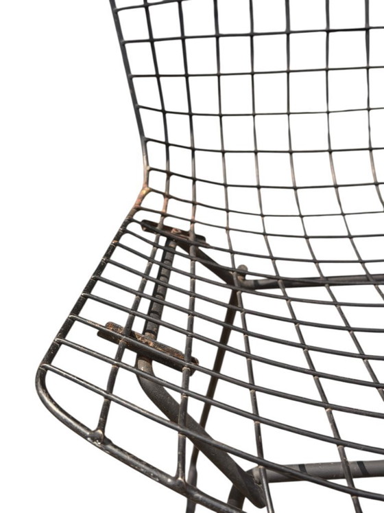 Image 1 of Paire de chaises Harry Bertoia en fil de fer haut de gamme pour Knoll - Acier et coussins d'origine - 1950