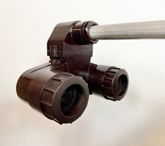 Image 1 of Industriële zilverkleurige buislamp van Elektrosvit, jaren 70.