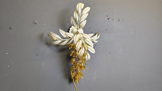 Image 1 of Vintage wandlamp met bloemenmotief van Hans Kögl, jaren 70.