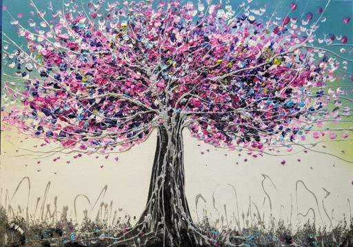 Evelina Vine - Wishes in Bloom - Artist's painting – schilderijen tekeningen, Canvas