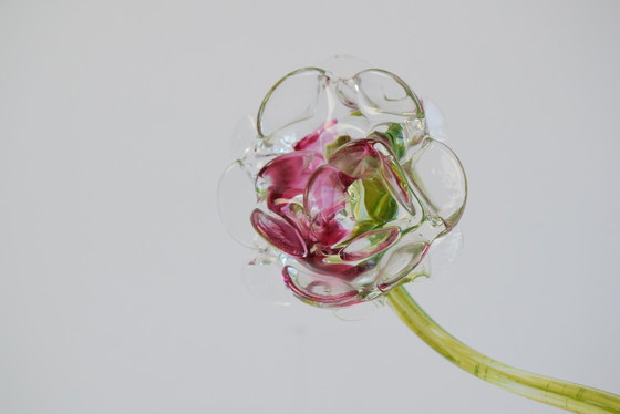 Image 1 of Rosenskulptur aus mundgeblasenem Glas, Tschechoslowakei, 1970er Jahre