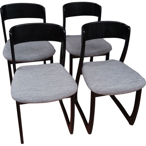 Set di 4 sedie a slitta vintage in stile Baumann, 1970