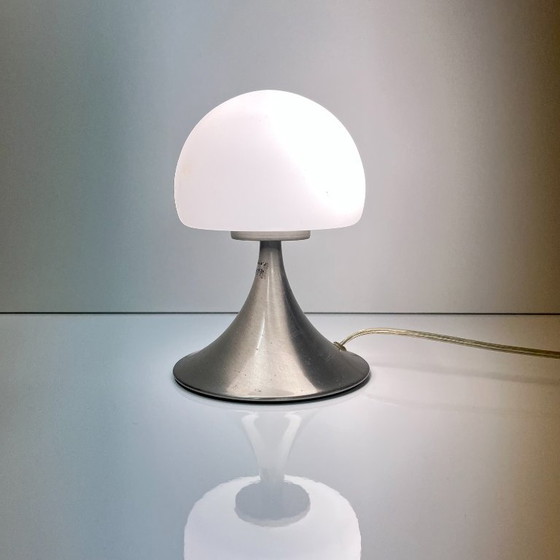 Space age mushroom Table lamp, Tactile lamp, 2000, Metal, Glass, Silver, Modern (photo 10 of 11)