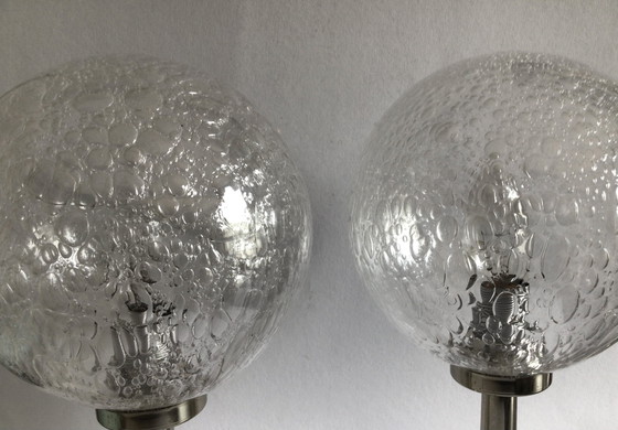 Image 1 of 2 vintage bubble glass table lamps