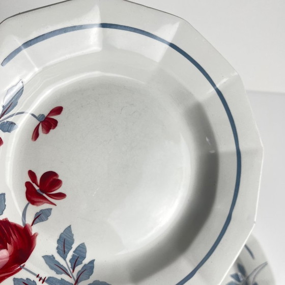 Image 1 of Set aus 6 halbtiefen Tellern, Dekor „Goldene Biene“, St. Amand, 20. Jahrhundert