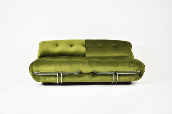 Soriana Sofa by Afra & Tobia Scarpa for Cassina, 1970s – Metal, Velvet (photo 3 of 11)