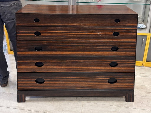 Commode Vintage en Palissandre | Design Sculptural Mid-Century | 5 Tiroirs