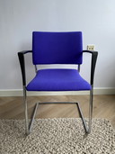 Sedia da pranzo/conferenza in lana viola-blu (4 pezzi disponibili)