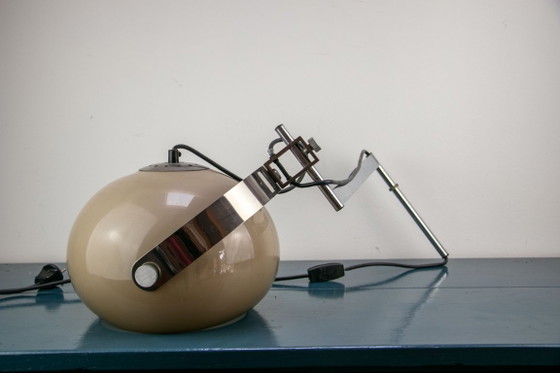 Applique Dijkstra anni '70, eyeball con braccio snodato – Metallo, Cromo (photo 5 of 5)