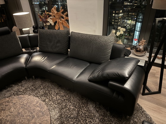 Image 1 of Leolux Vol de Reve Hoekbank - Zwart Leer