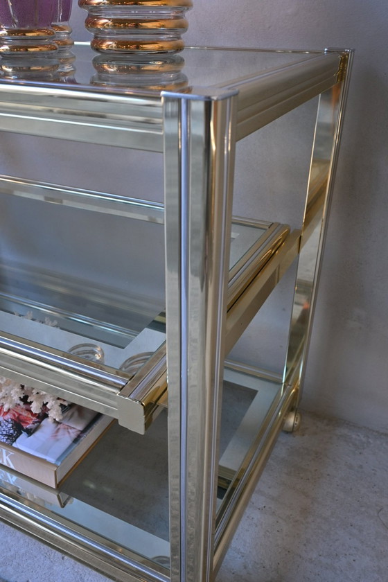 Image 1 of Side Table TV Furniture Pierre Vandel Metal and Glass