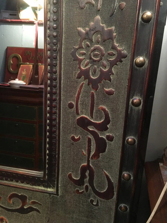 Bevelled mirror in wood and resin, wood/metal effect – Vintage (photo 3 of 8)