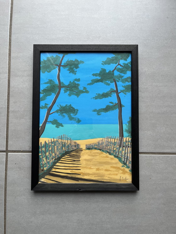 Image 1 of Gouache sobre papel, enmarcado. 30x21cm.