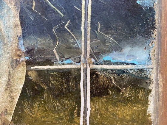 Image 1 of Ronan Barrot Öl auf Leinwand / Keilrahmen Das Gewitter aus dem Fenster unseres Buches