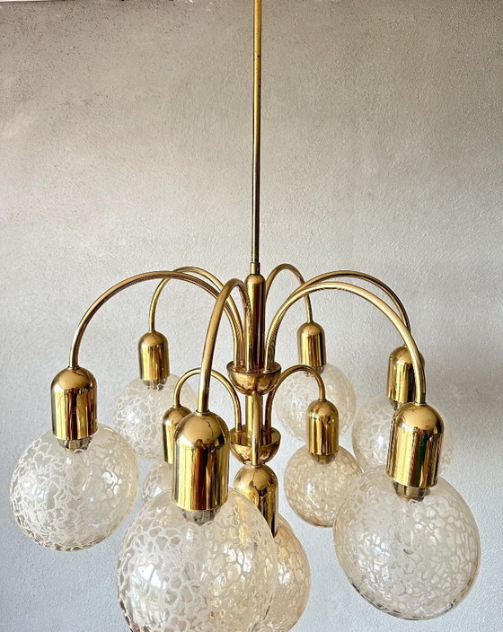 Vintage Bollen Spoetnik Kroonluchter – Cosack Leuchten, Glass, Metal (photo 8 of 9)