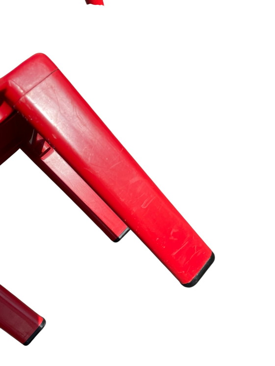 Image 1 of MASAYUKI MATSUKAZE & CENTROKAPPA DESIGN TEAM for Kartell table and two red chairs for children Sistema Scuola