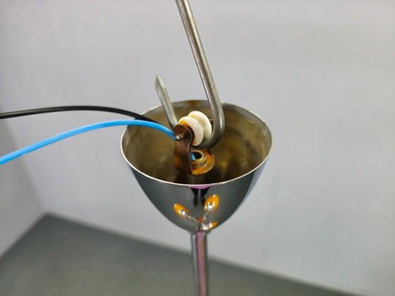 Image 1 of Bauhaus Chandelier with Colored Glass Globes, Czechoslovakia, 1930s