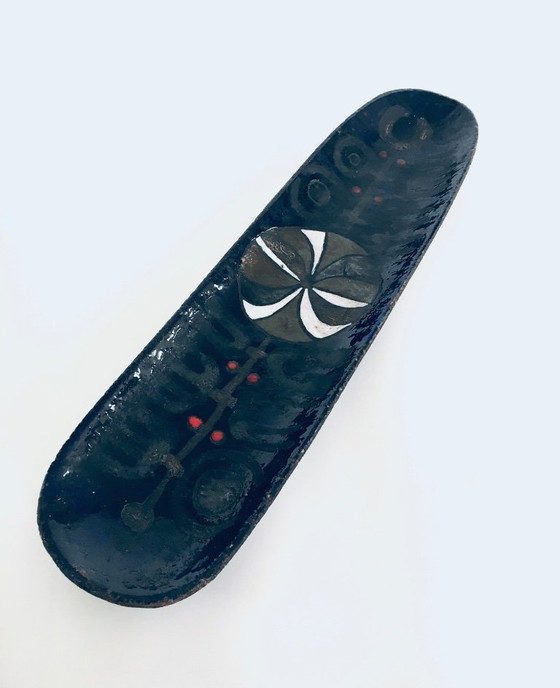 Image 1 of Plat XL en céramique d'atelier, conçu par Rogier Vandeweghe pour Perignem Studios, Belgique, années 1960