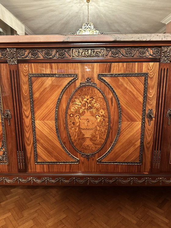 Image 1 of Buffet JP Ehalt avec miroir - Style Louis XIV - Buffet vintage années 70 - Ehalt Meubles