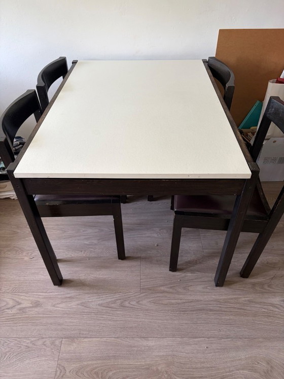 Image 1 of Tavolo allungabile Pastoe di Cees Braakman con 4 sedie vintage