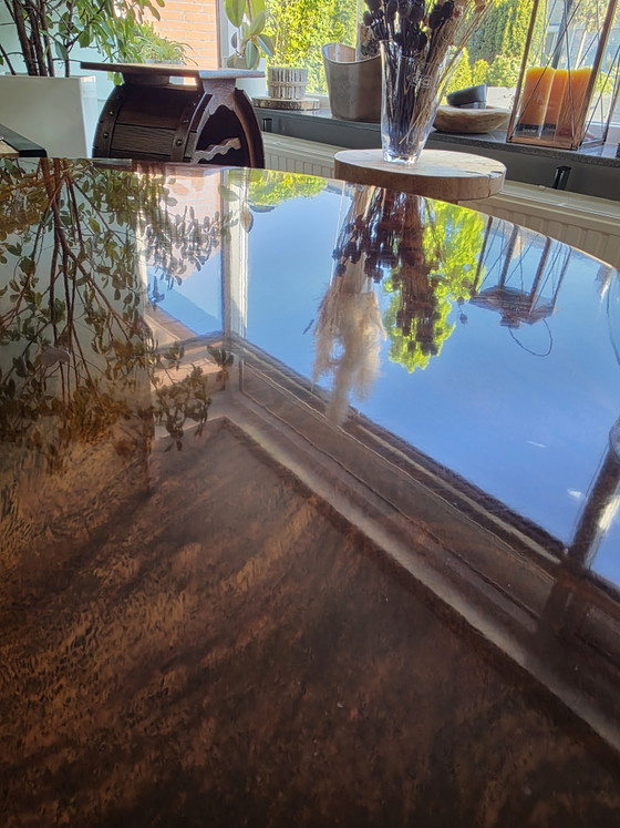 Image 1 of Vintage coffee table 99 cm with 3D wooden top