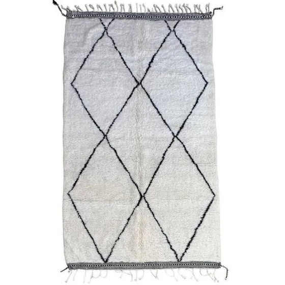 Image 1 of Tapis artisanal marocain blanche décoré 250cmx150cm 