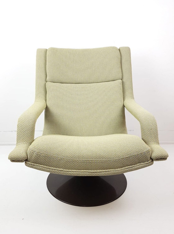 Image 1 of Poltrona Artifort vintage f140 | tessuto di rivestimento giallo-grigio