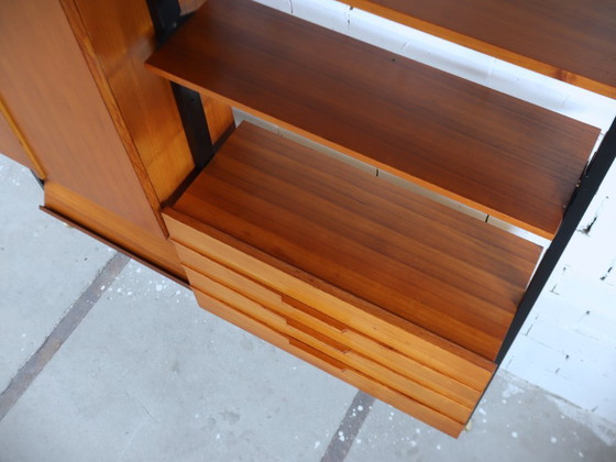 Image 1 of Mid-Century modular bookcase with fold-down Desk