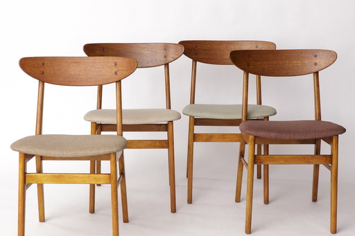 Set of 4 Danish Teak Dining Chairs by Farstrup Møbler – 1960s, New Upholstery, Worldwide Shipping