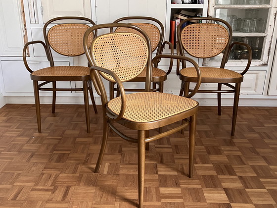 Image 1 of 4x Thonet 215Rf Chairs Webbing Bentwood