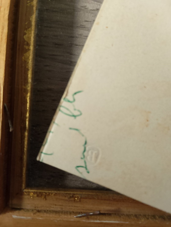 Image 1 of Lithografie van Degas, werkplaats Braun & Co., verguld stucwerkframe