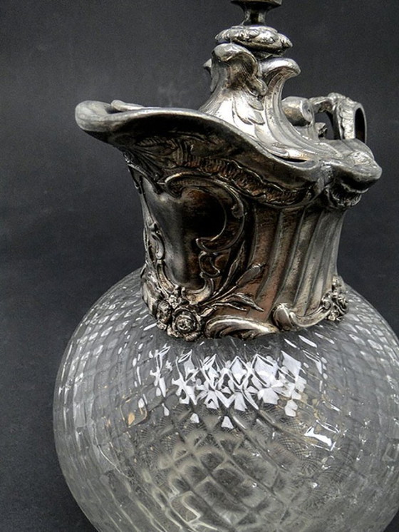 Wijnkan in art nouveau-stijl uit de 20e eeuw, afkomstig van WMF, Duitsland, jaren 1890. – Glazen & Karaffen (photo 10 of 15)