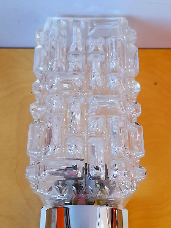 Image 1 of Pair of Targetti wall lights in glass and chromed metal, 1970