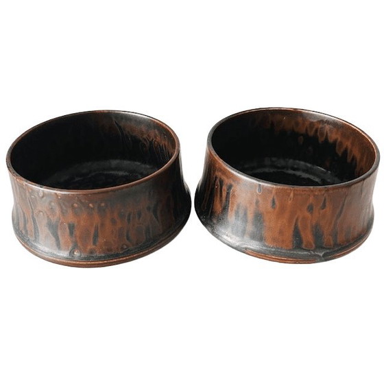 Image 1 of Ensemble de bols empilables en céramique aux tons naturels, années 1960