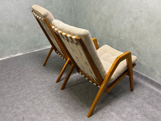 Image 1 of Coppia di Poltrone di Jan Vaněk, anni '40, Completamente Restaurate, Cecoslovacchia