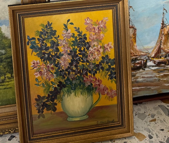 Van Ingh – Original Oil Painting – Colorful Floral Still Life – Paintings & Drawings, Other (photo 3 of 5)