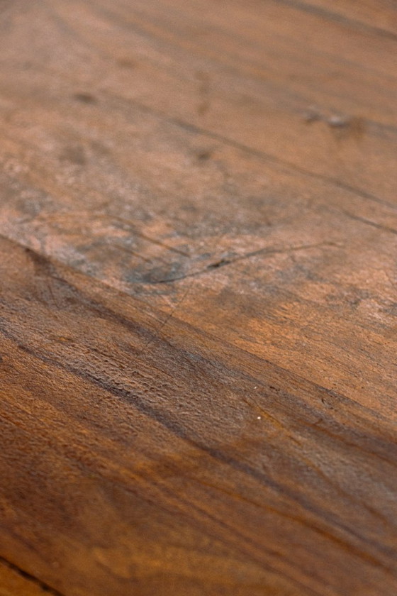 Image 1 of Cubist 1980s dining set table + 4 stools solid wood