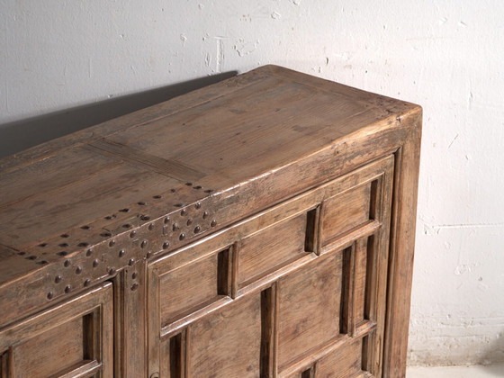 Antique panelled sideboard in pine wood – China, circa 1900 – Sideboard cabinet, Iron (photo 23 of 40)
