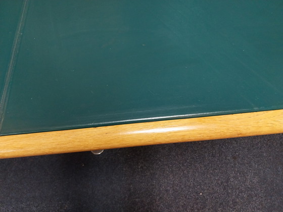 Image 1 of 1 bureau Knoll de 1973, conçu par Warren Platner, avec plateau en cuir vert.