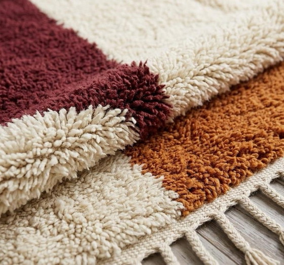 Tapis en laine artisanal 200/300, Crème (photo 6 sur 7)