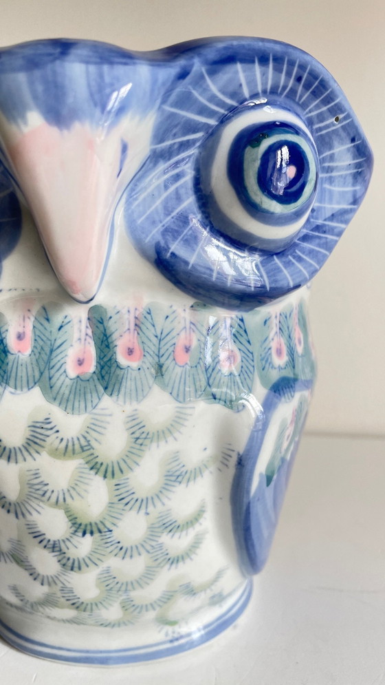 Image 1 of Vintage Chinese Porcelain Owl Planter